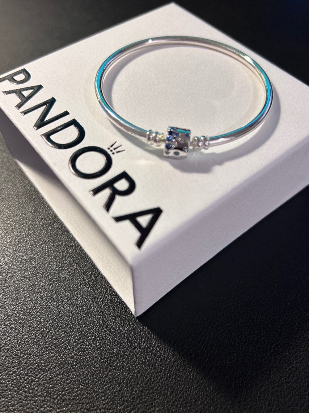 Pandora Sparkling Barrel Clasp Bangle Bracelet